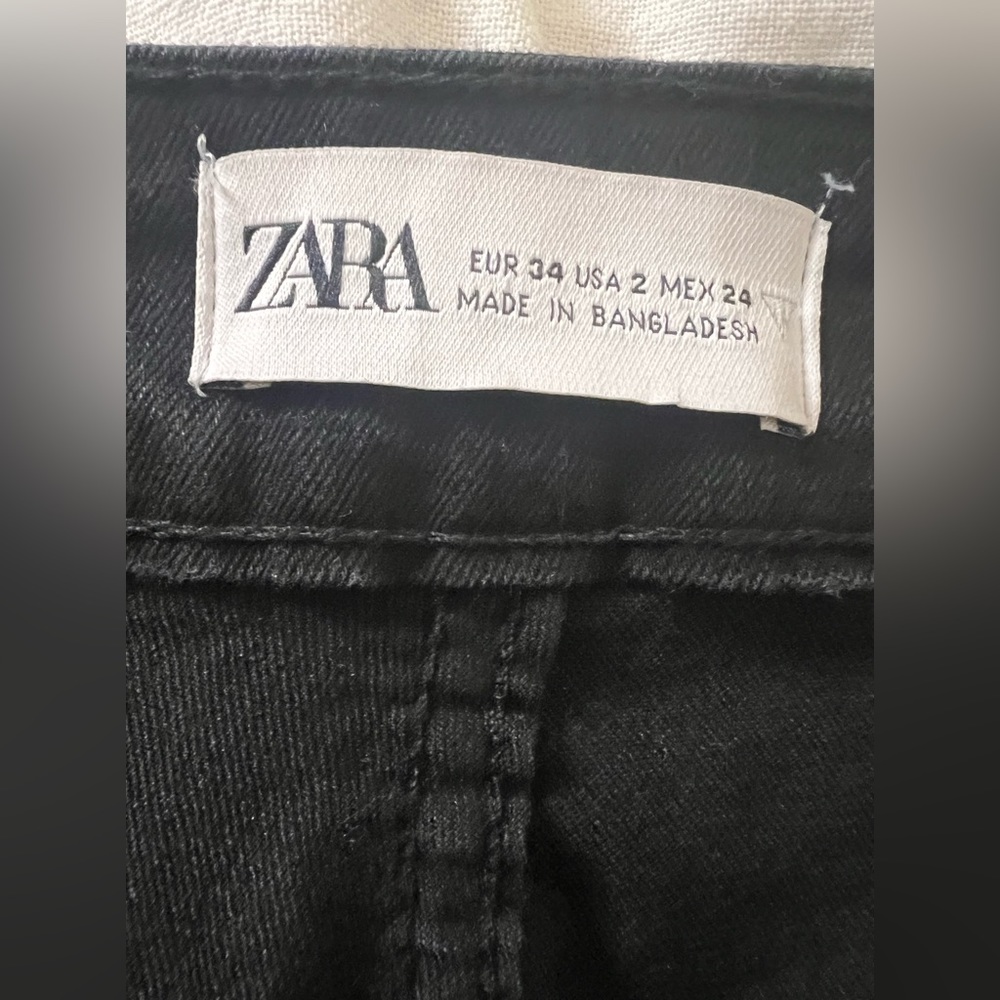 NWOT Zara Stretch Jeans - Black Flare - Size 2 - Picture 7 of 7